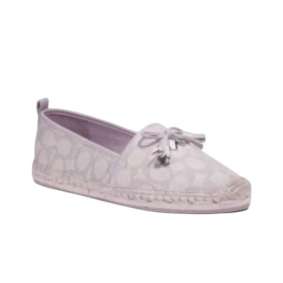 COACH FLATS CARSON ESPADRILLE SOFT LILAC SHOES SIZES 10 & 11 - Picture 1 of 7